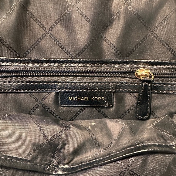 Michael Kors Black Textured Backpack with Gold Accents main image 4